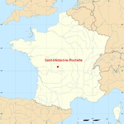 Fond de carte avec Saint-Médard-la-Rochette