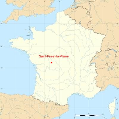 Fond de carte avec Saint-Priest-la-Plaine