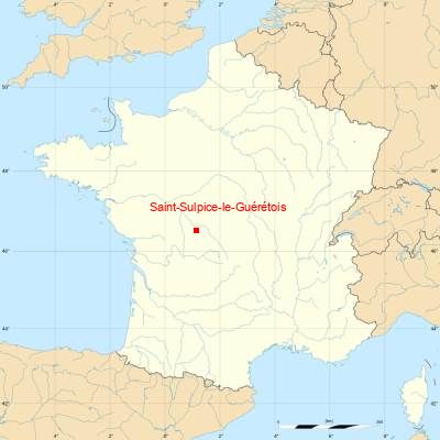 Fond de carte avec Saint-Sulpice-le-Guérétois