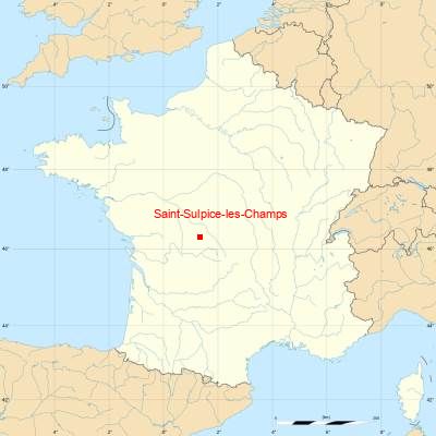Fond de carte avec Saint-Sulpice-les-Champs