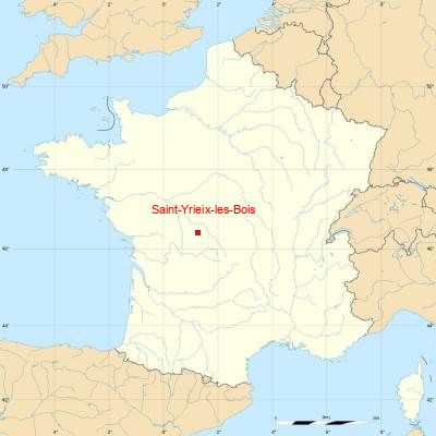Fond de carte avec Saint-Yrieix-les-Bois