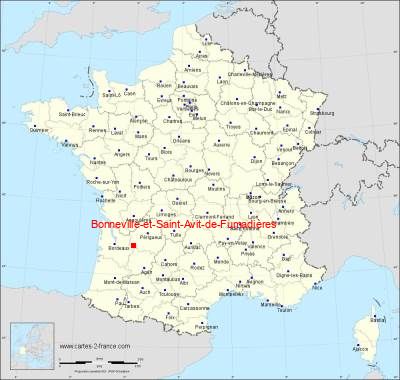 Carte de Bonneville-et-Saint-Avit-de-Fumadières