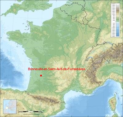 Carte de Bonneville-et-Saint-Avit-de-Fumadières