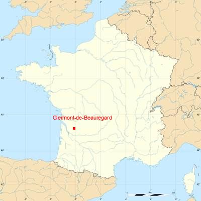 Fond de carte avec Clermont-de-Beauregard