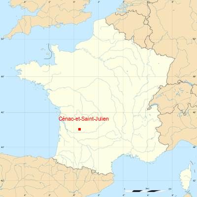 Fond de carte avec Cénac-et-Saint-Julien