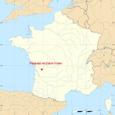 Fond de carte avec Paussac-et-Saint-Vivien