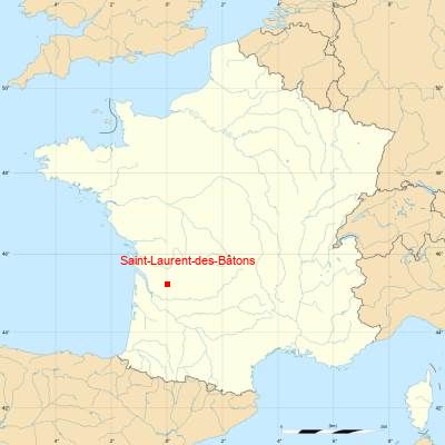 Fond de carte avec Saint-Laurent-des-Bâtons
