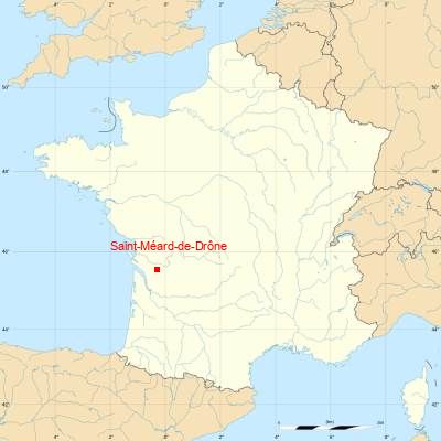 Fond de carte avec Saint-Méard-de-Drône