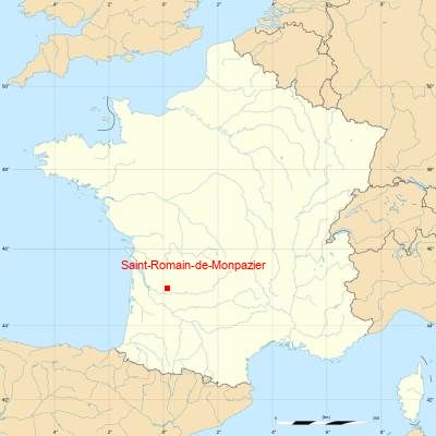 Fond de carte avec Saint-Romain-de-Monpazier
