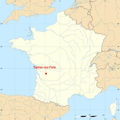 Fond de carte avec Sarliac-sur-l'Isle