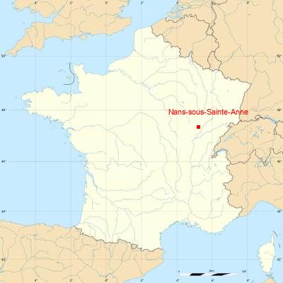 Fond de carte avec Nans-sous-Sainte-Anne