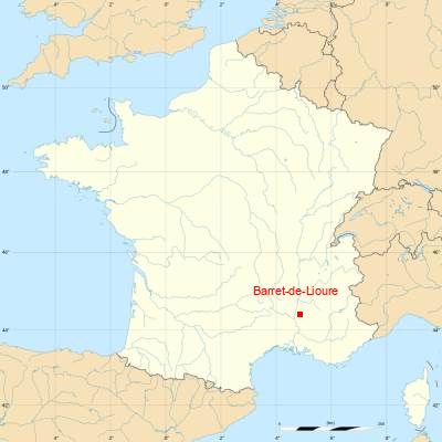Fond de carte avec Barret-de-Lioure