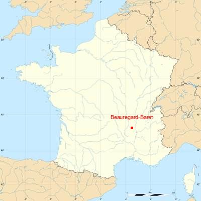 Fond de carte avec Beauregard-Baret