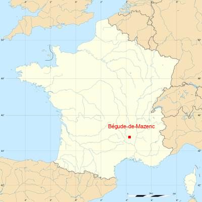 Fond de carte avec Bégude-de-Mazenc