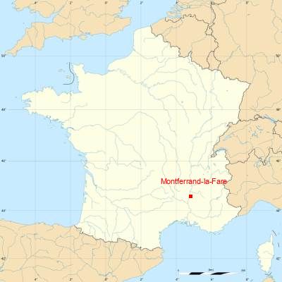Fond de carte avec Montferrand-la-Fare