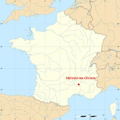 Fond de carte avec Mérindol-les-Oliviers