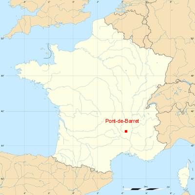 Fond de carte avec Pont-de-Barret