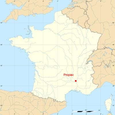 Fond de carte avec Propiac