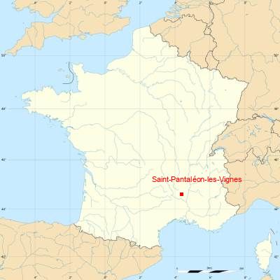 Fond de carte avec Saint-Pantaléon-les-Vignes