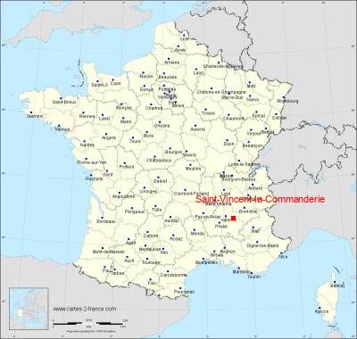 Carte de Saint-Vincent-la-Commanderie