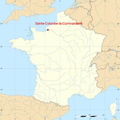 Fond de carte avec Sainte-Colombe-la-Commanderie