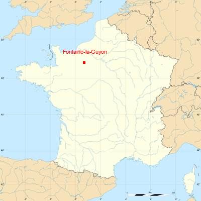 Fond de carte avec Fontaine-la-Guyon