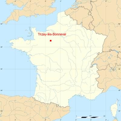 Fond de carte avec Trizay-lès-Bonneval