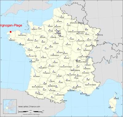 Carte de Brignogan-Plage