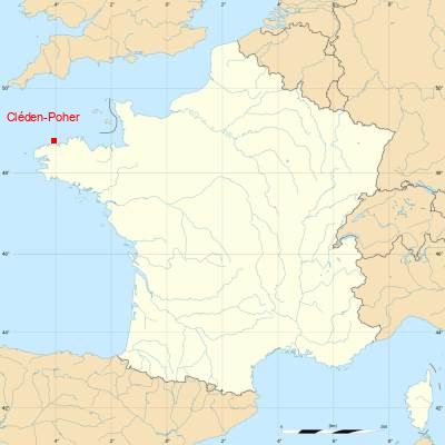 Fond de carte avec Cléden-Poher