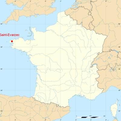 Fond de carte avec Saint-Evarzec