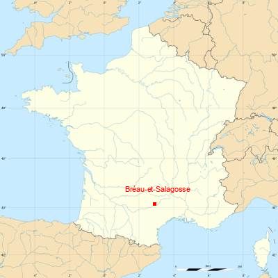 Fond de carte avec Bréau-et-Salagosse