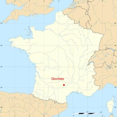 Fond de carte avec Dourbies