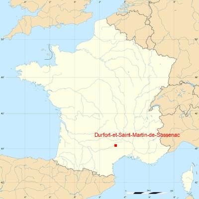 Fond de carte avec Durfort-et-Saint-Martin-de-Sossenac