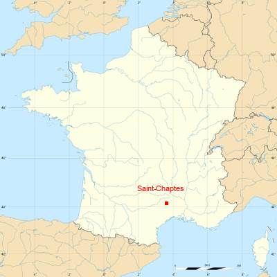 Fond de carte avec Saint-Chaptes