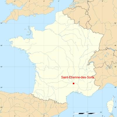 Fond de carte avec Saint-Etienne-des-Sorts