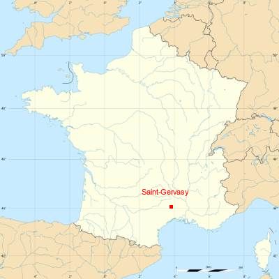 Fond de carte avec Saint-Gervasy