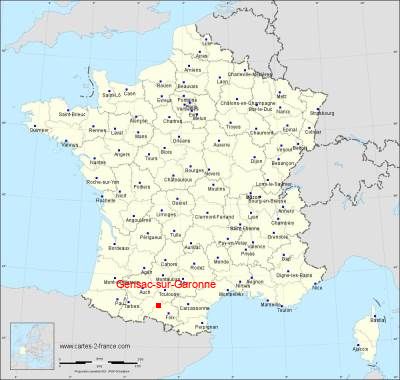Carte de Gensac-sur-Garonne