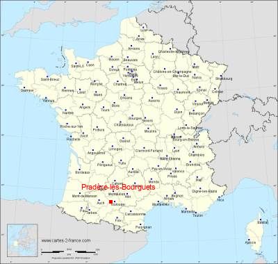 Carte de Pradère-les-Bourguets