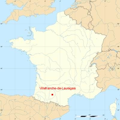 Fond de carte avec Villefranche-de-Lauragais