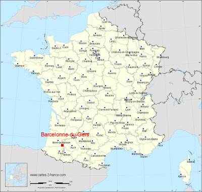 Carte de Barcelonne-du-Gers