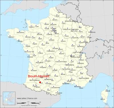 Carte de Brouilh-Monbert
