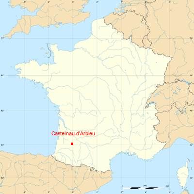 Fond de carte avec Castelnau-d'Arbieu