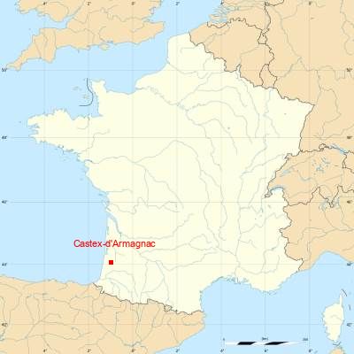 Fond de carte avec Castex-d'Armagnac