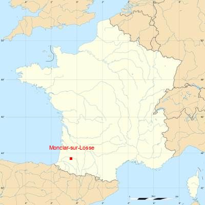 Fond de carte avec Monclar-sur-Losse