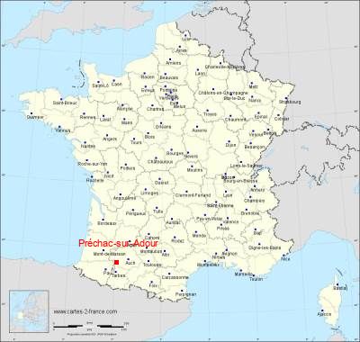 Carte de Préchac-sur-Adour