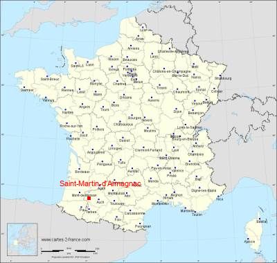 Carte de Saint-Martin-d'Armagnac