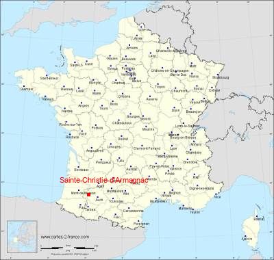 Carte de Sainte-Christie-d'Armagnac