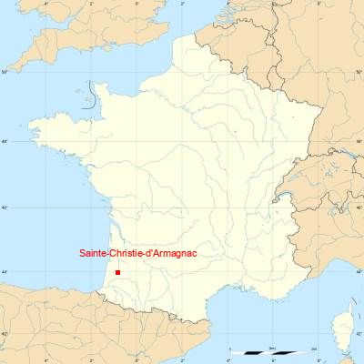 Fond de carte avec Sainte-Christie-d'Armagnac