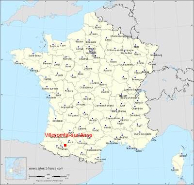 Carte de Villecomtal-sur-Arros