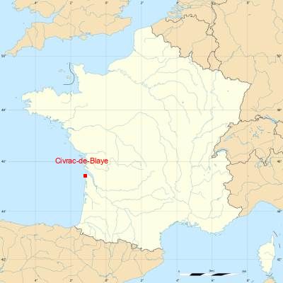 Fond de carte avec Civrac-de-Blaye